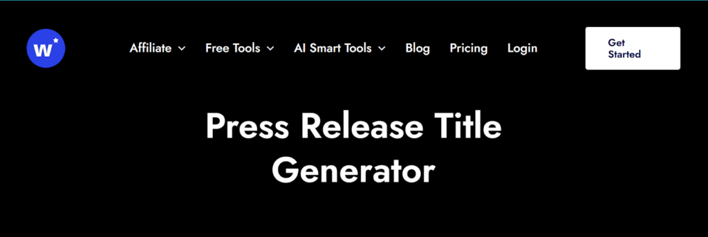 Screenshot from Writecream's Press Release Title Generator page.