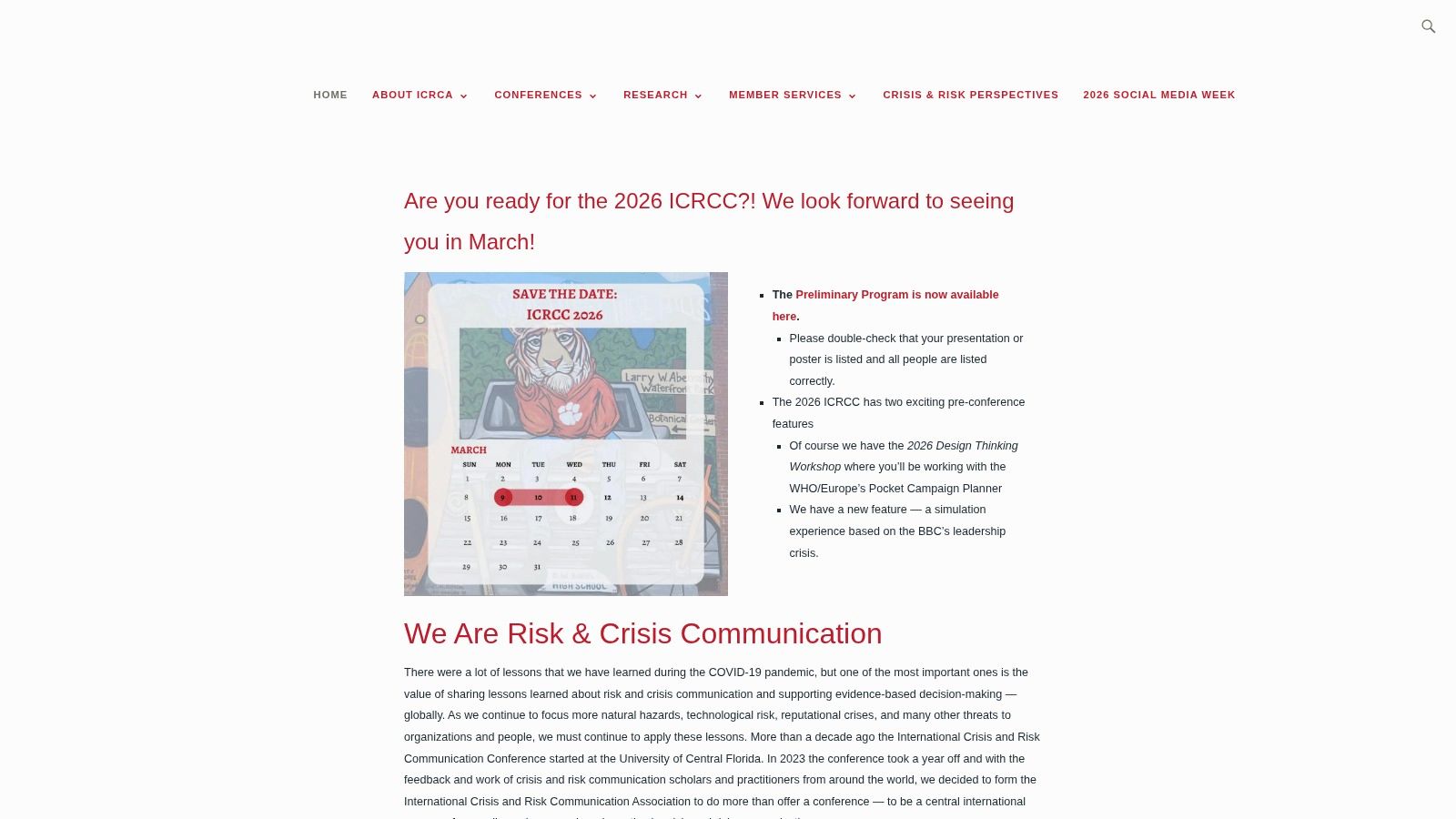 International Crisis & Risk Communication Conference (ICRCC) – Clemson University