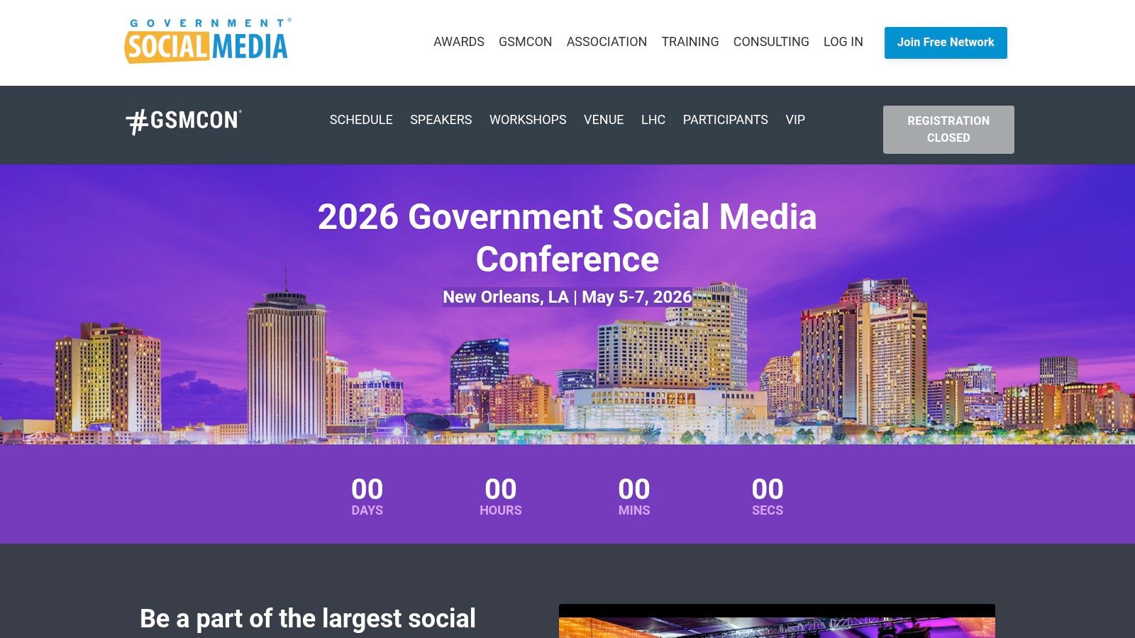 Government Social Media Conference (GSMCON) – New Orleans, LA