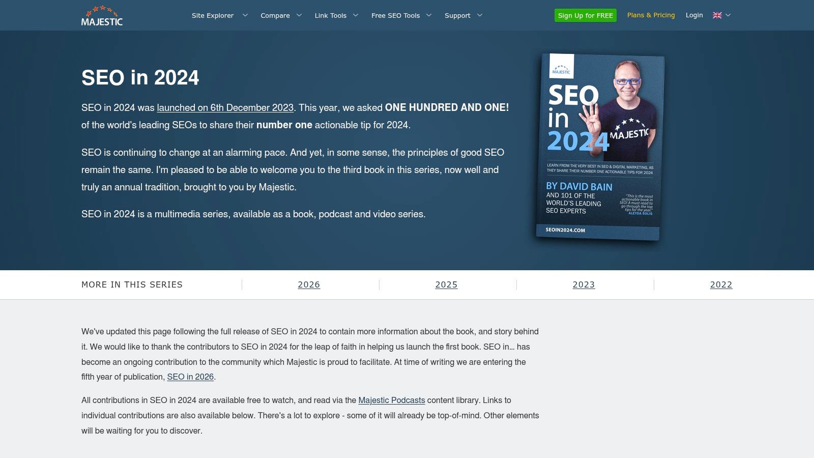 SEO in 2026 (annual anthology series), Majestic/Casting Cred