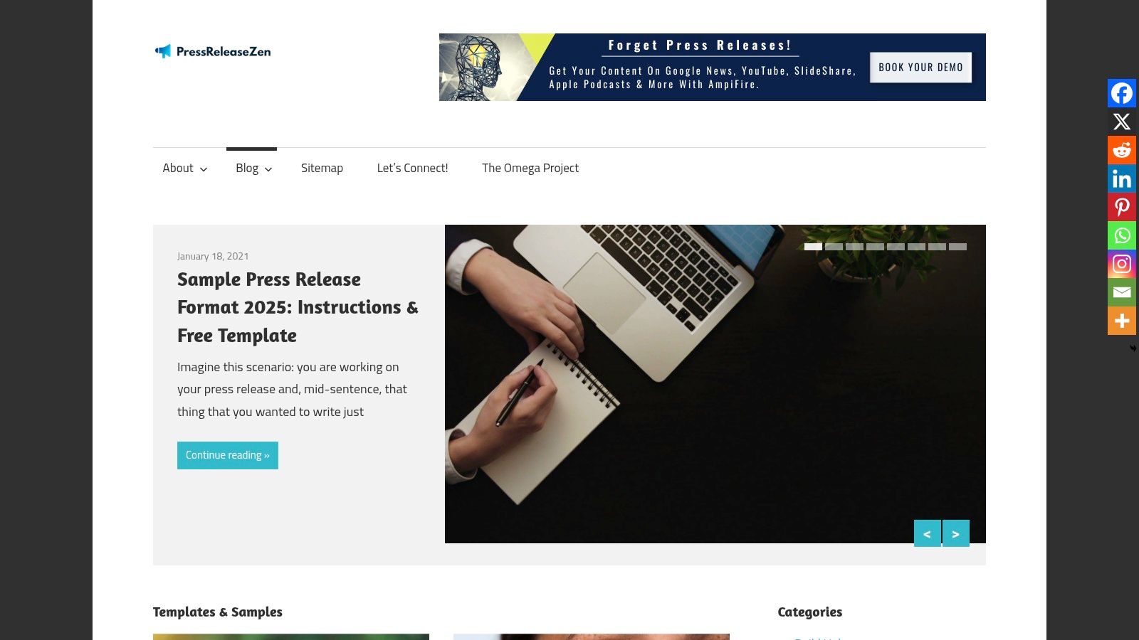 Screenshot from https://pressreleasezen.com